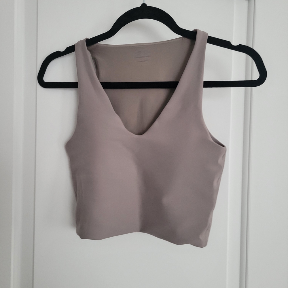 Abercrombie & Fitch Taupe V-Neck Cropped Tank